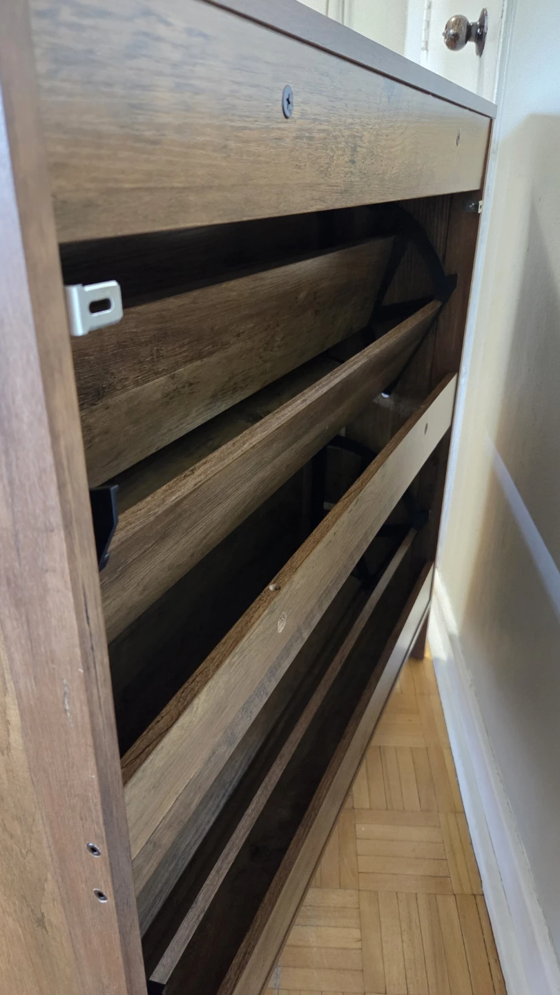 Rustic Farmhouse Shoe Cabinet – 2 Flip-Down Drawers *new - photo 2