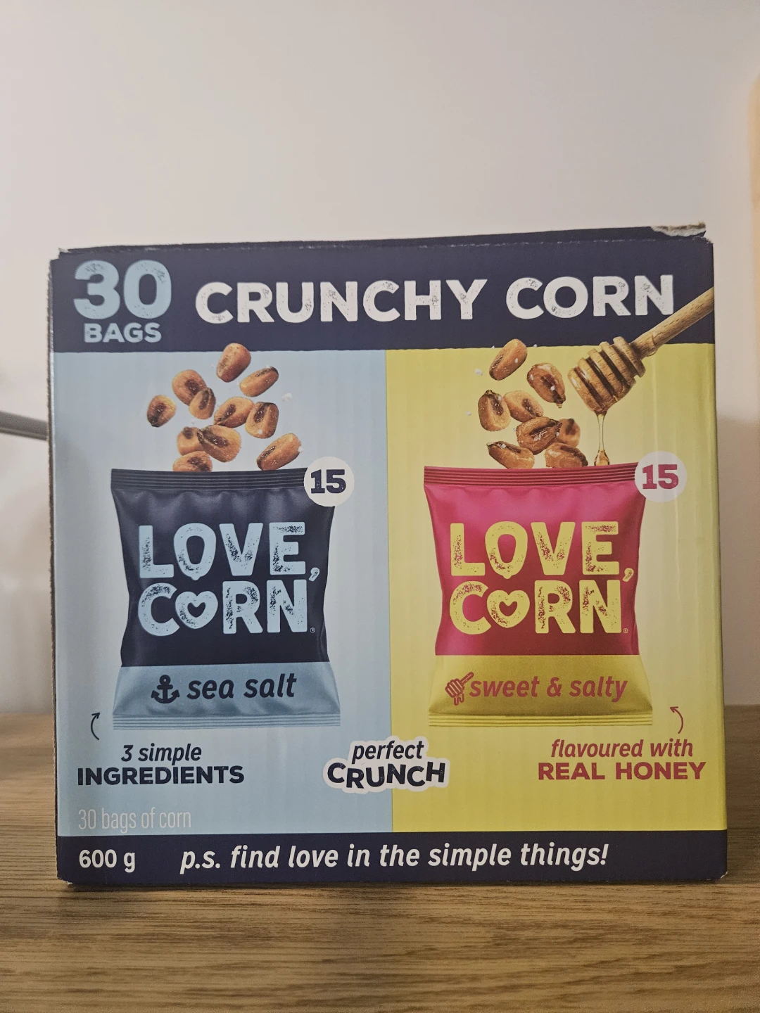 15pc Crunchy Love Corn Snack Pack Sweet and Salty Flavour