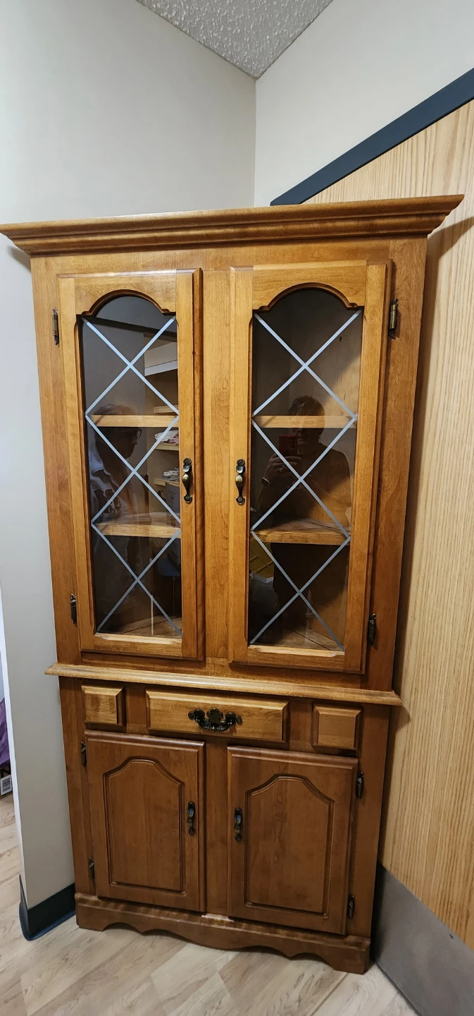 Wooden Corner China Cabinet