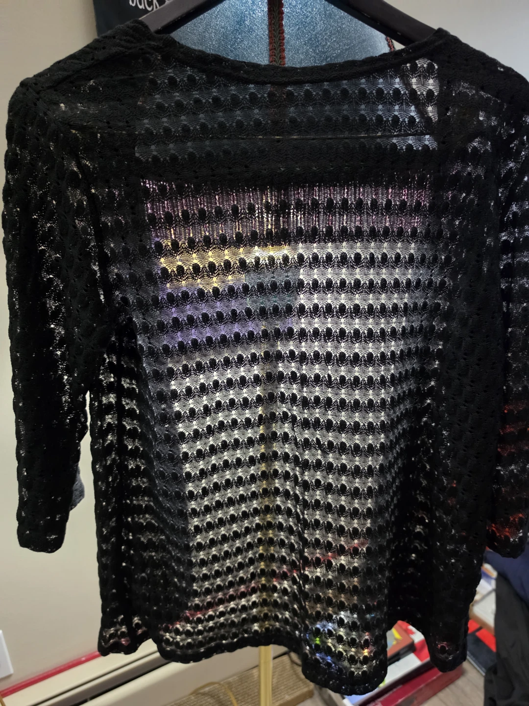 Black Lace Open Cardigan - photo 3