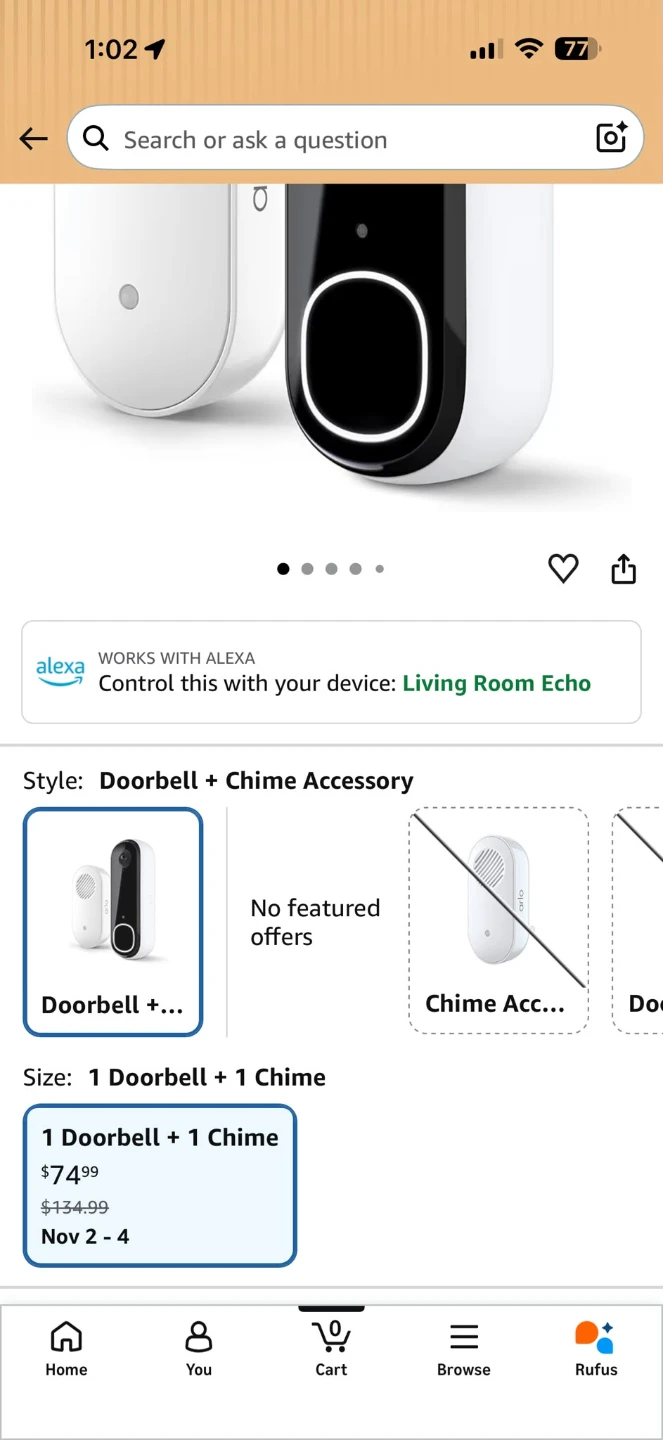 Arlo Video Doorbell and Chime
