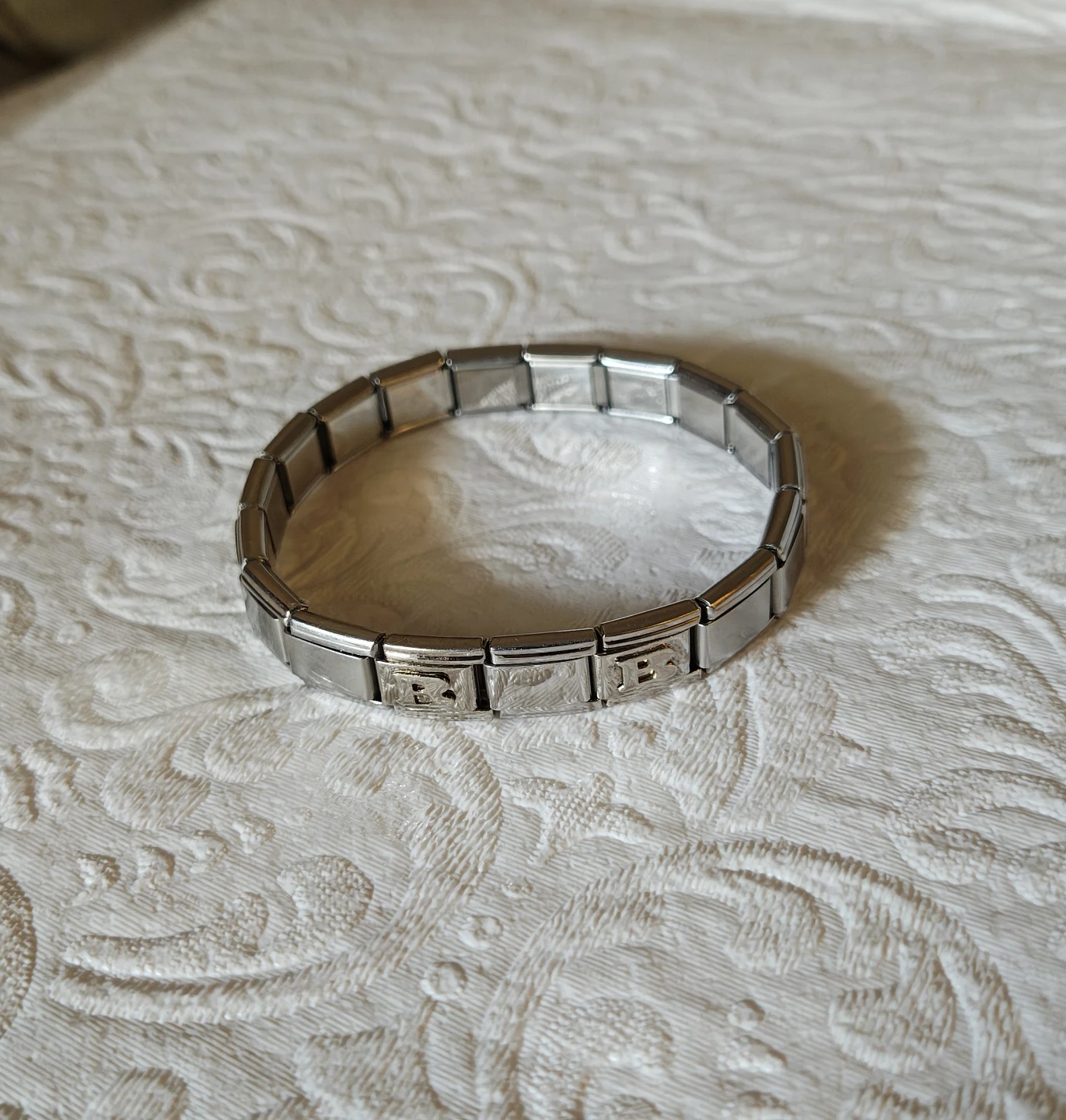 "🅱️🅱️" Stainless Stretch Bracelet w/Mounted Letters B B