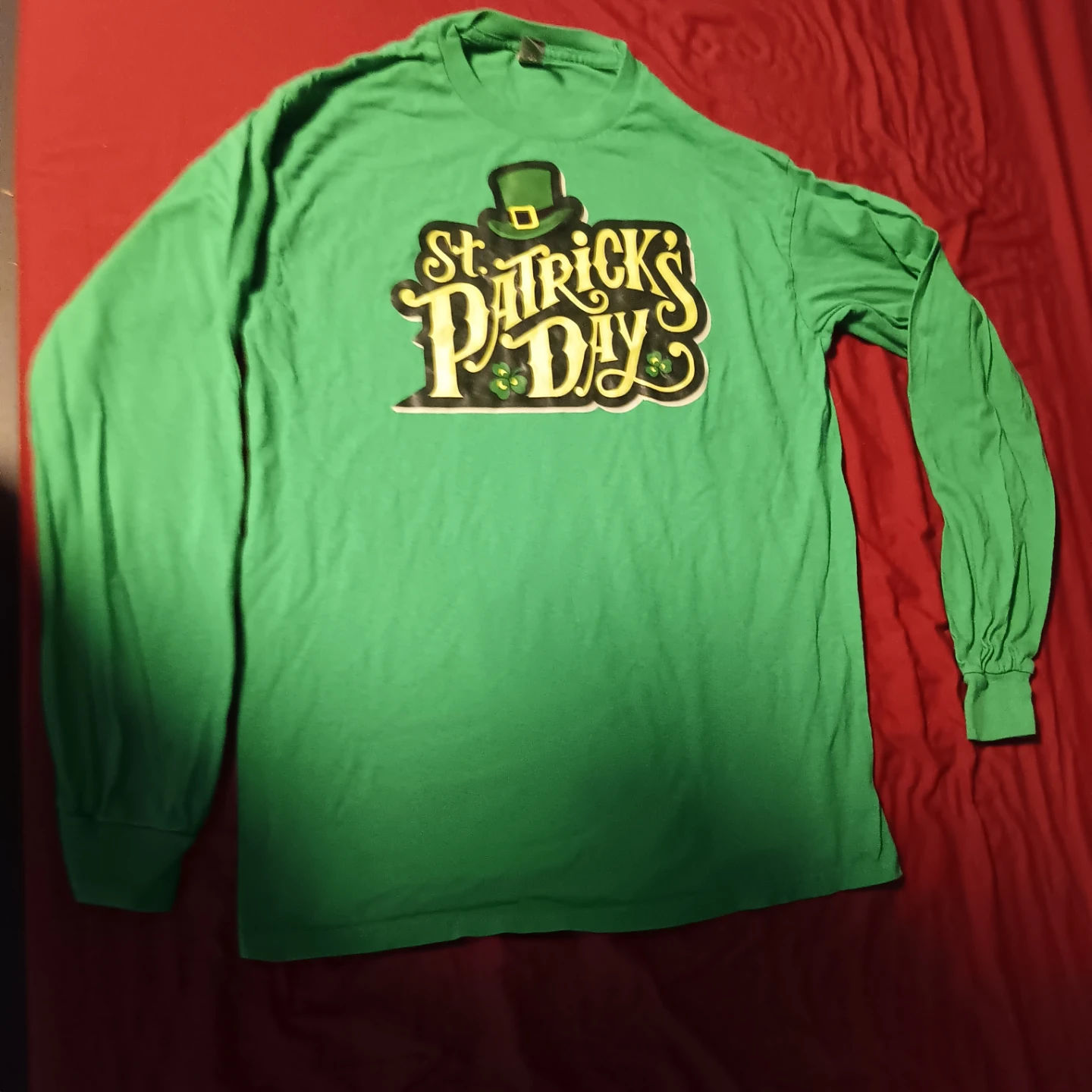 Gildan St. Patrick's Day Long Sleeve Shirt Green M