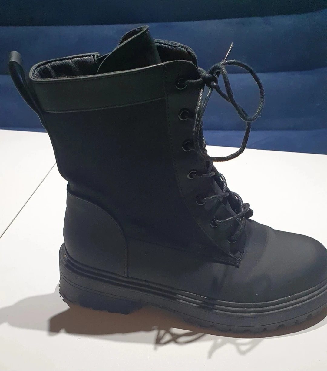 Black lace-up combat boots, Size 10 (90) - photo 2