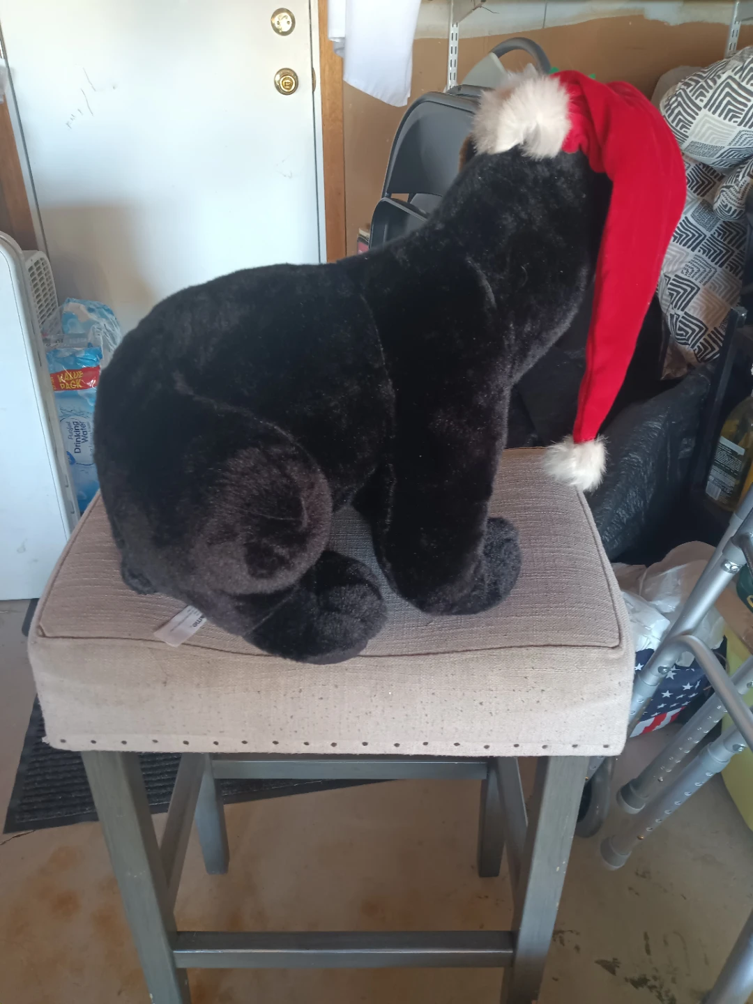 Plush Black Bear with Santa Hat - photo 2