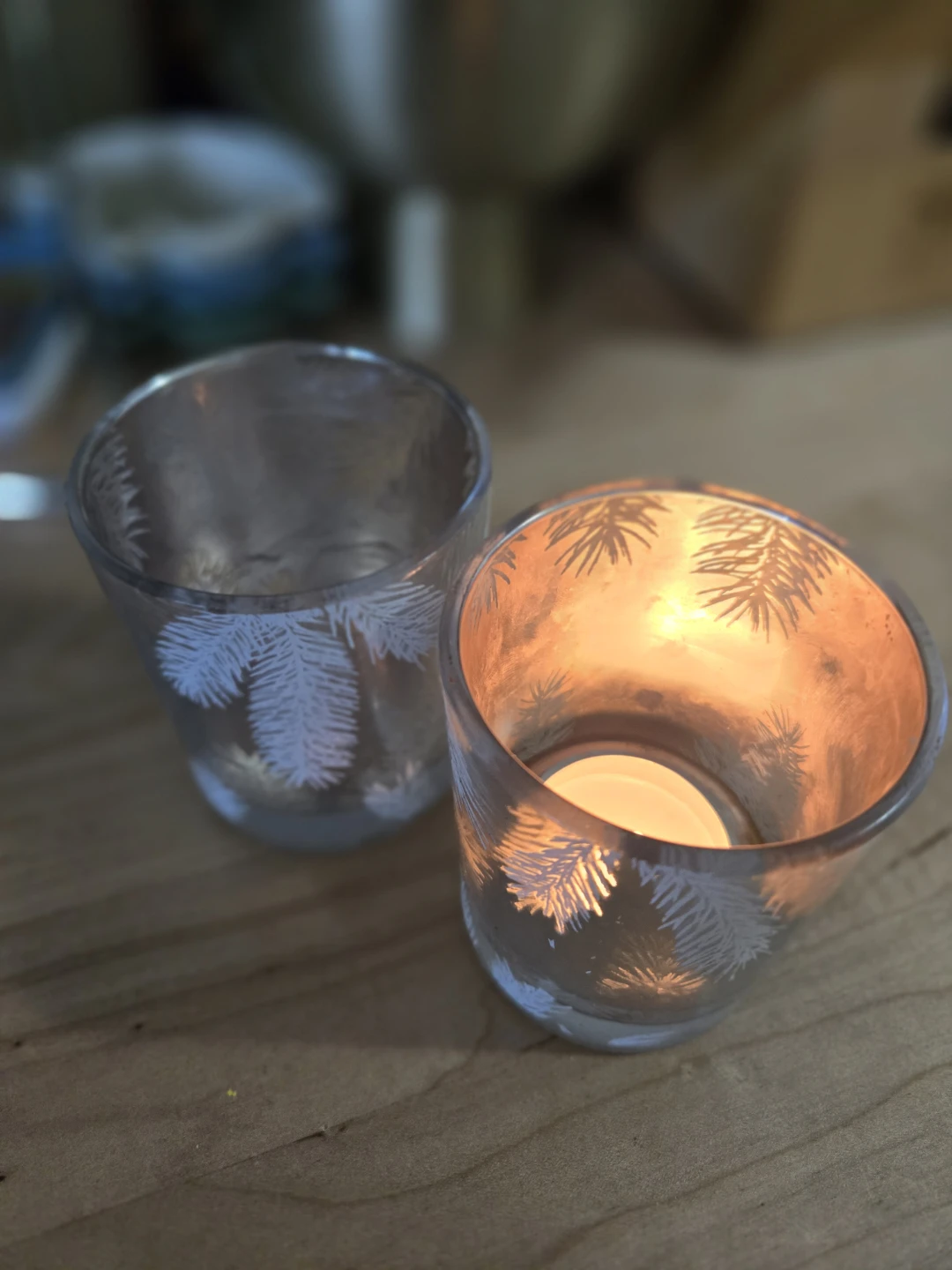 Two Glass Candle Holders - photo 2