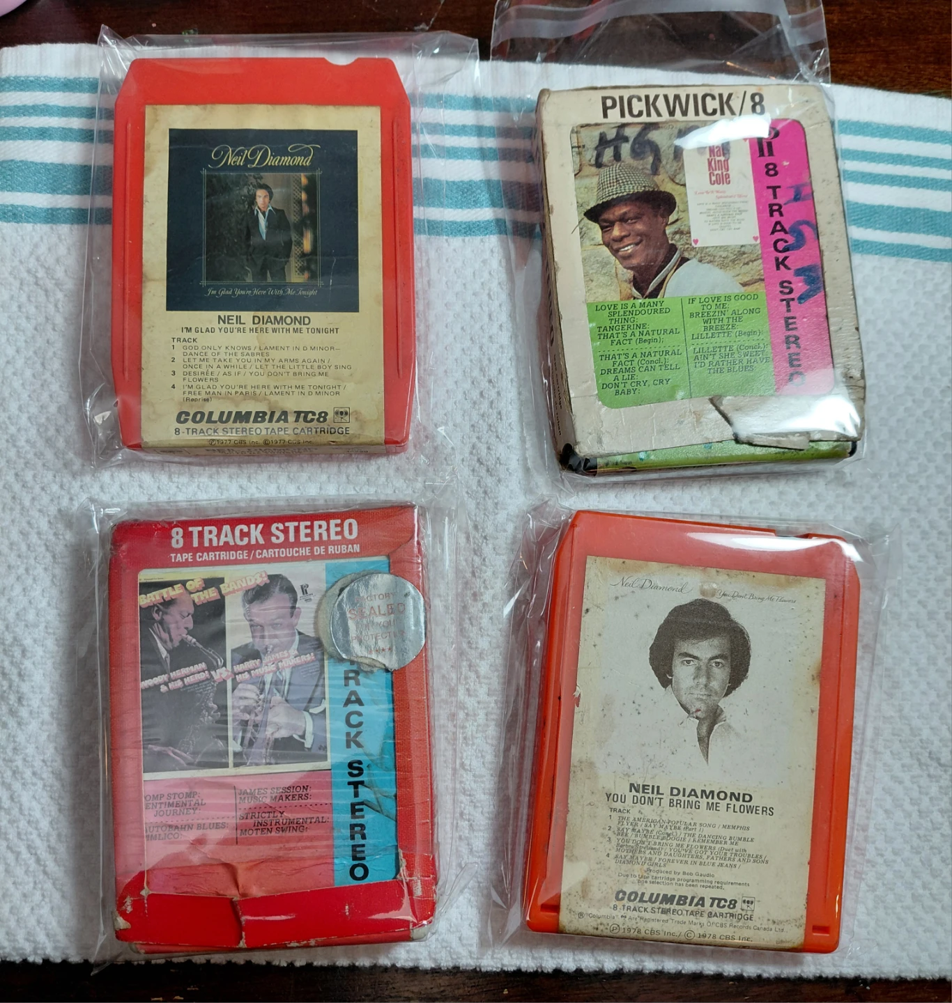 Set of 4 Vintage 8-Track Stereo Tape Cartridges