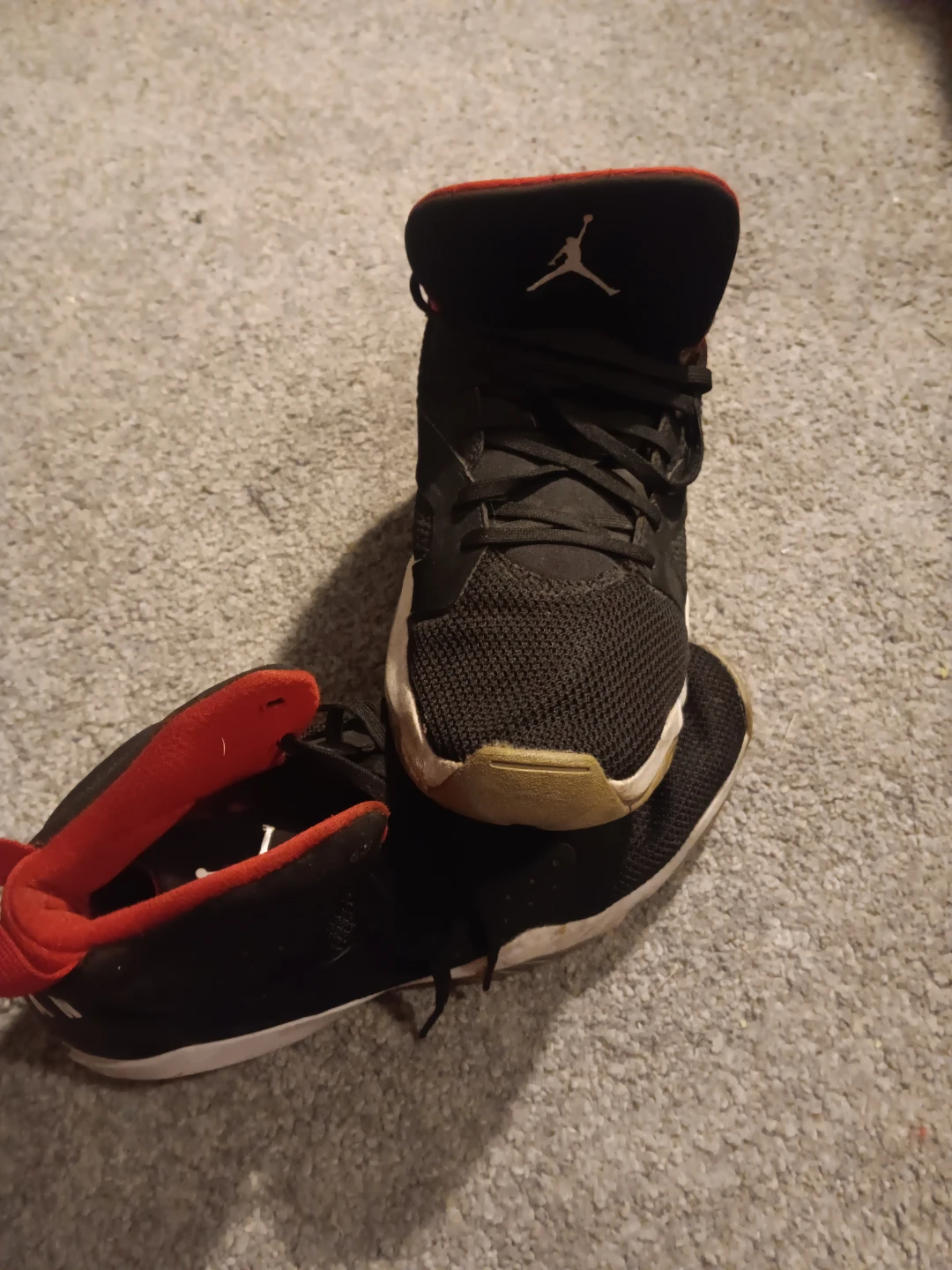 Jordan Black and Red Sneakers