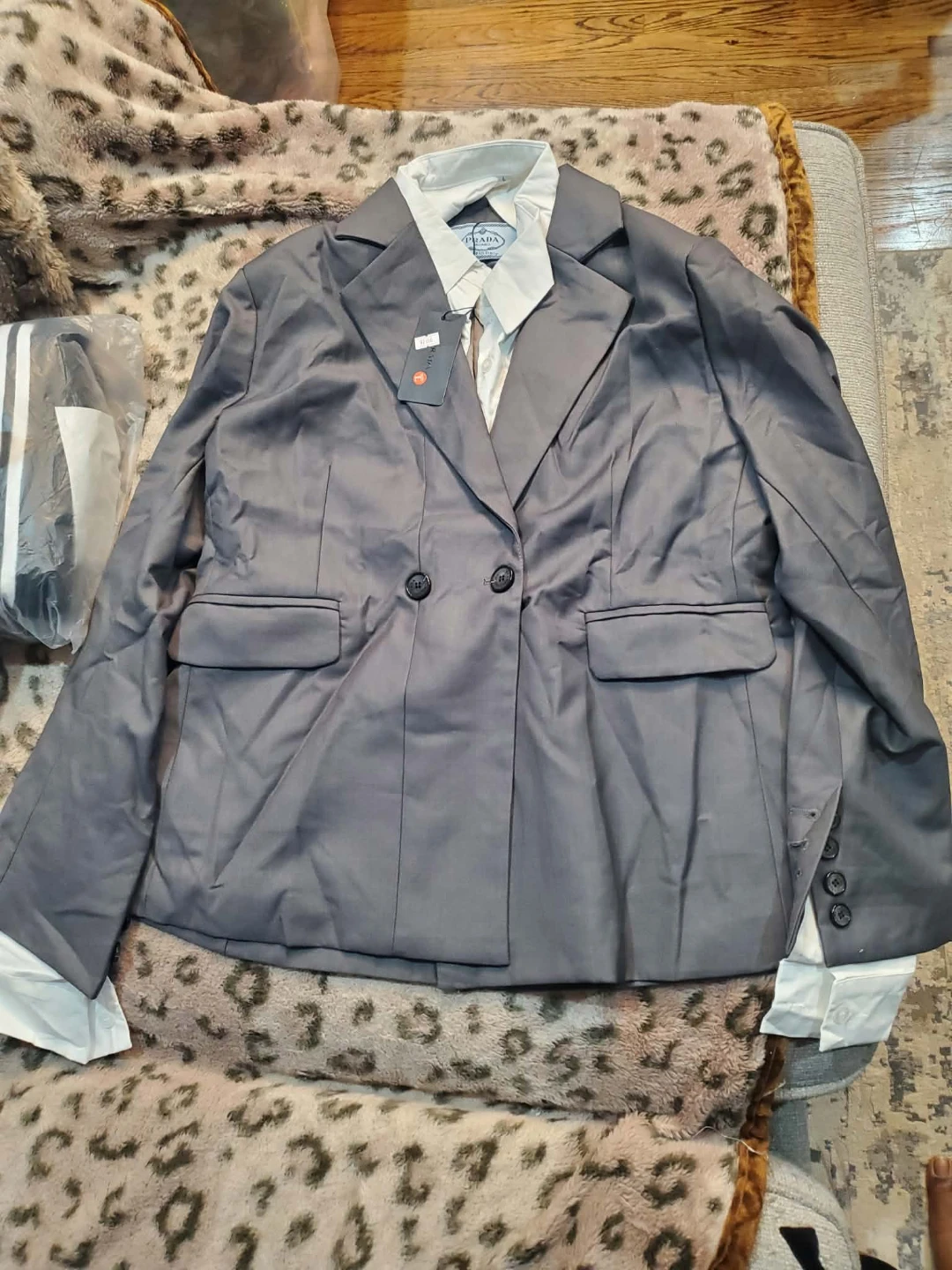 Blazer with Attached Shirt Detail