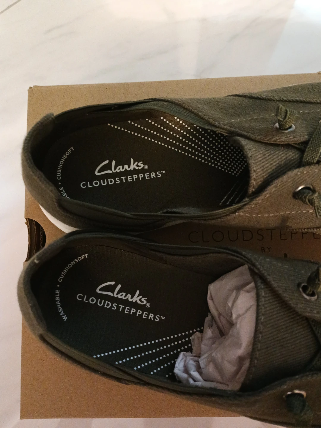 Clarks Cloudsteppers Breeze Ave Shoes - Dark Olive - photo 4