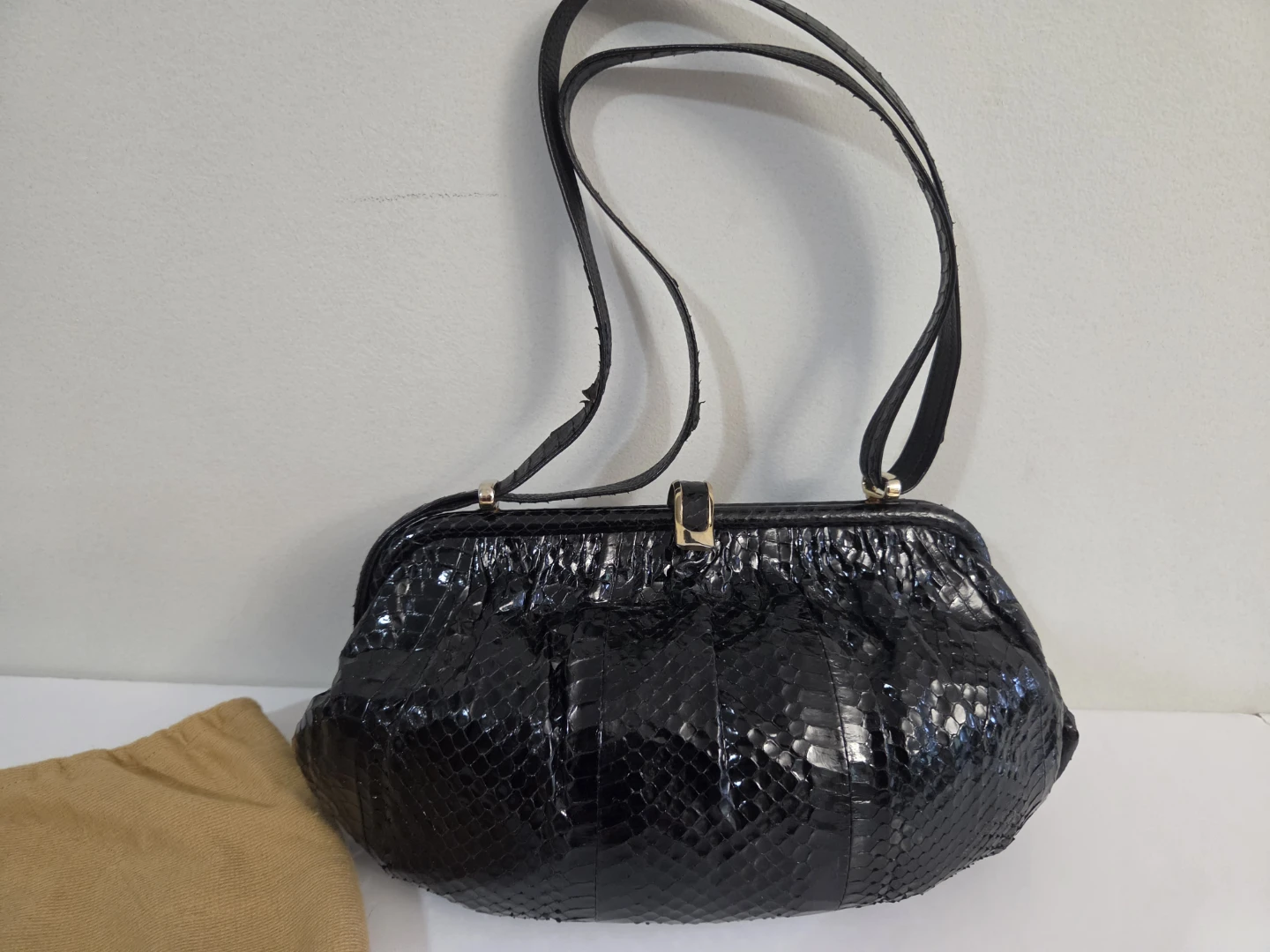 Linea Giemme Black Snakeskin Handbag