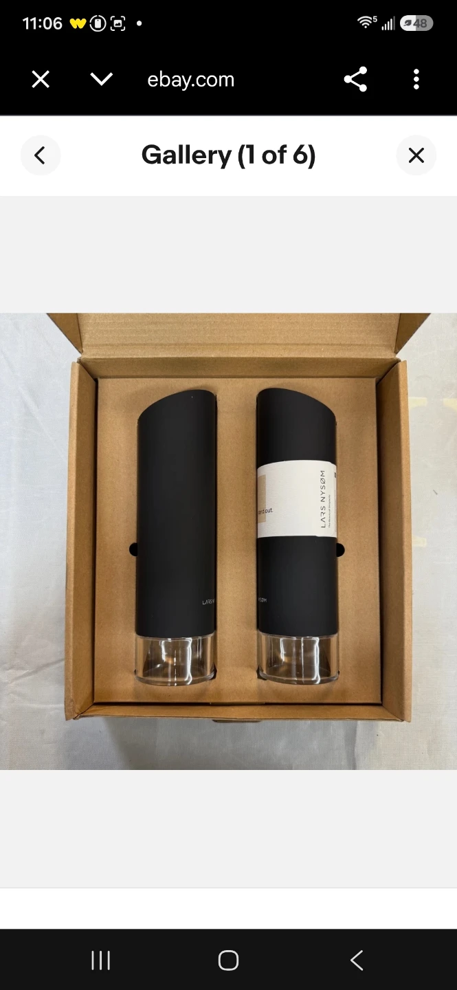 Lars Nysom Electric Gravity Spice Mill Set Carbon Black