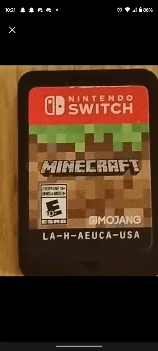 Minecraft Nintendo Switch Game Cartridge