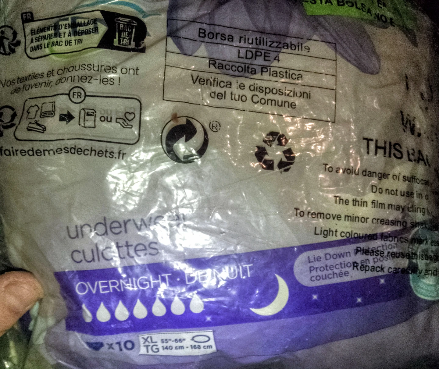 Overnight Protective Underwear XL plus extras