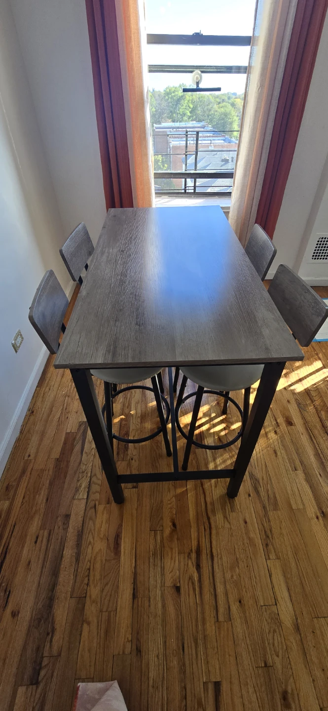 Counter Height Dining Table Set with 4 Stools - photo 2