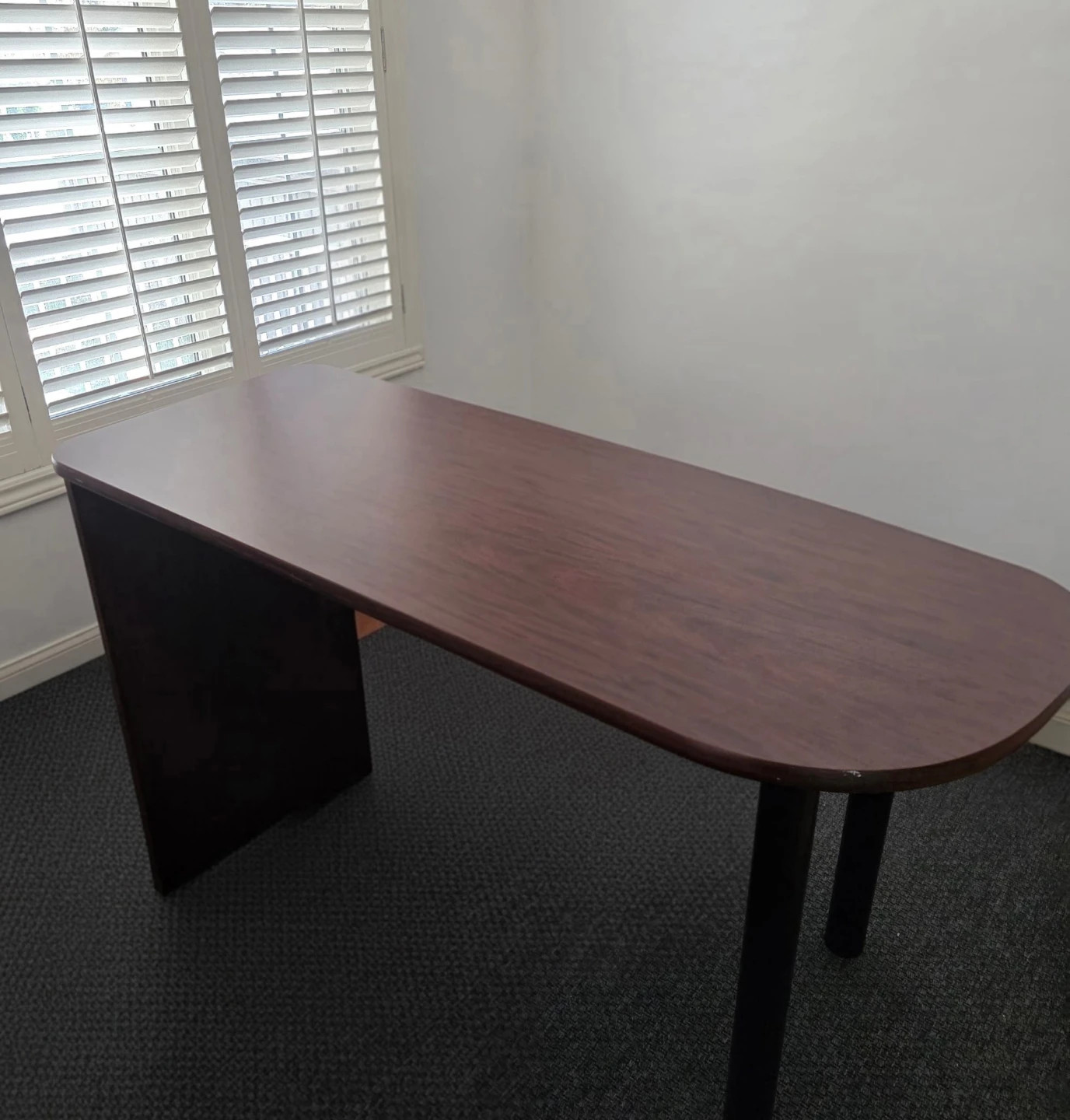 Dark Wood Veneer Desk