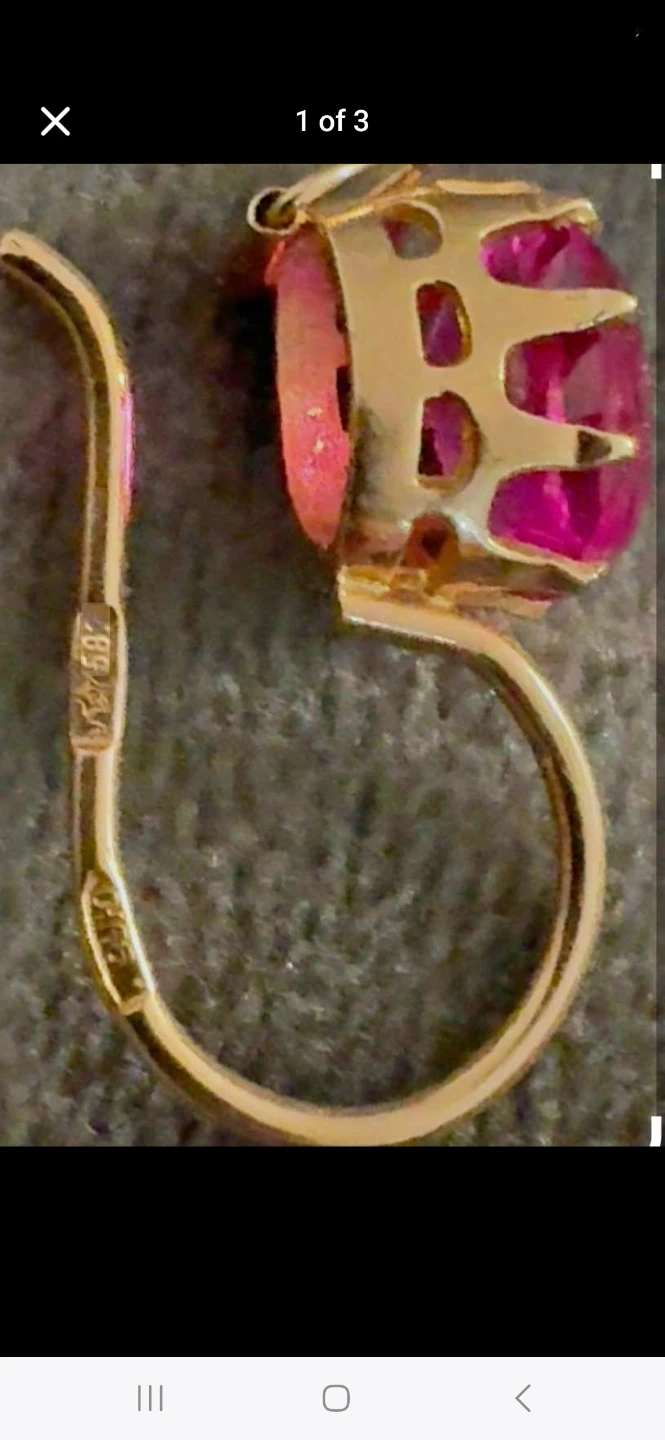 Vintage USSR 583 Hallmarked 14K Gold Earrings - photo 5