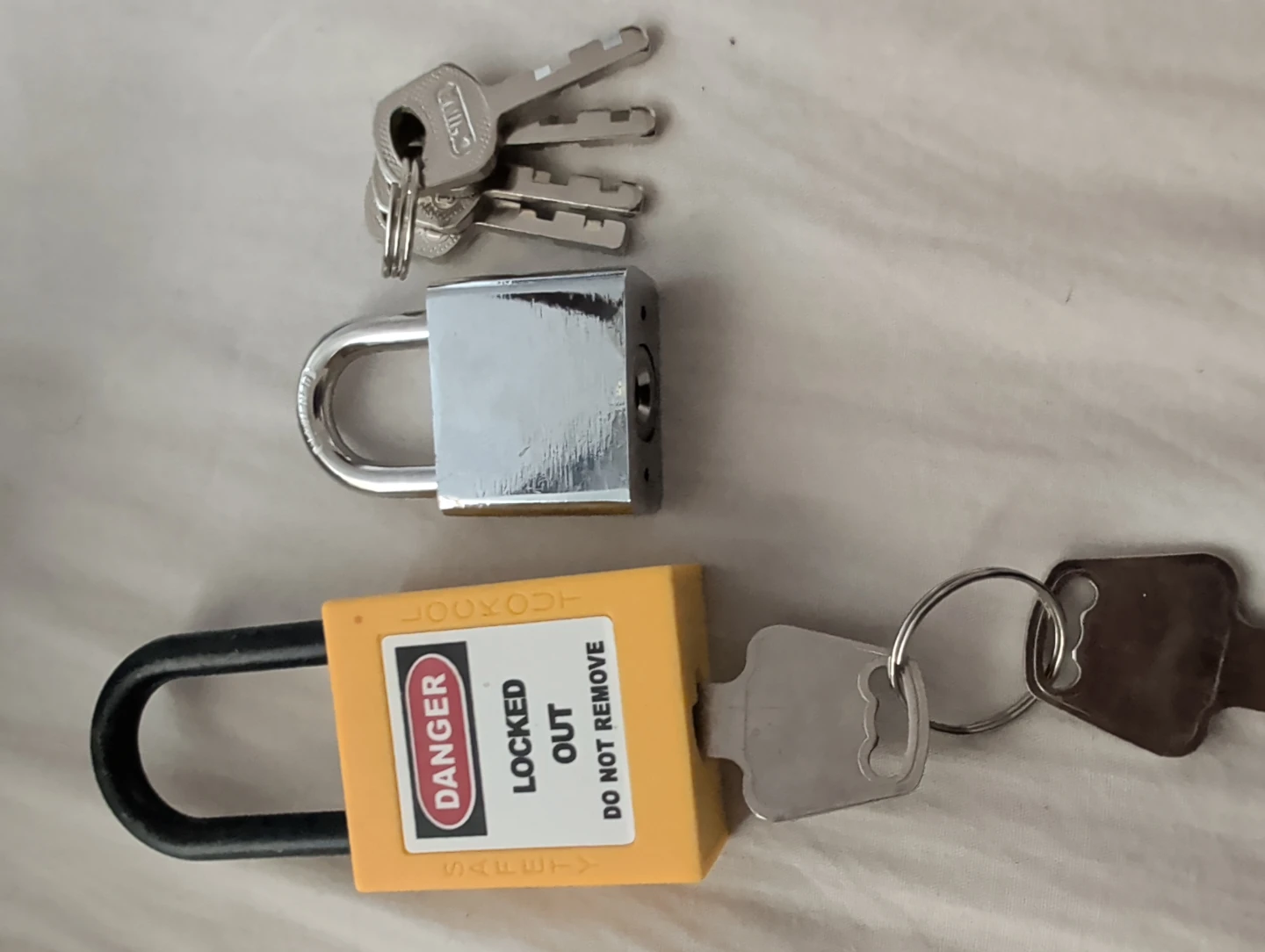 Set of two padlocks with keys