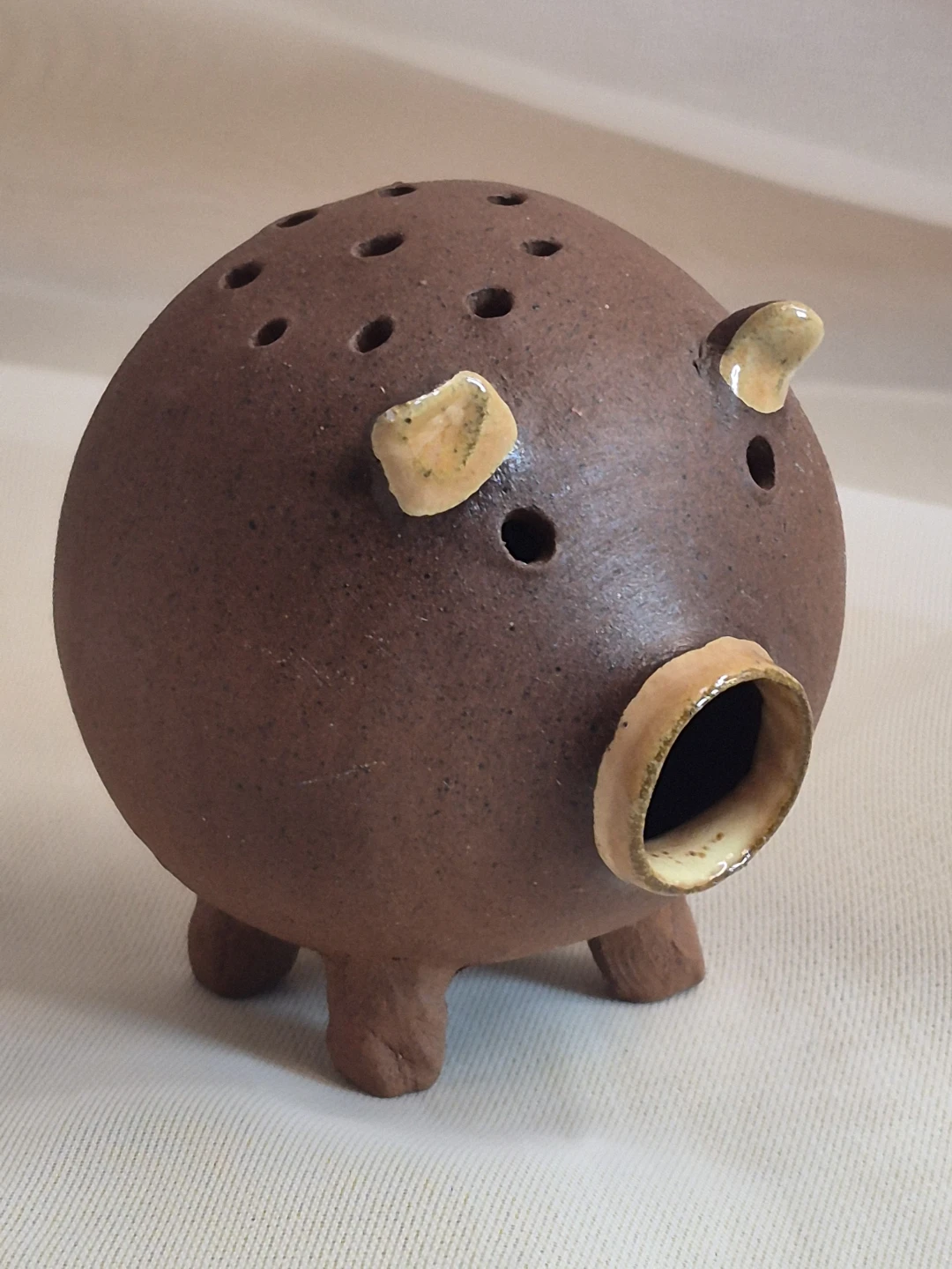 So Cute Vintage Little Studio Pottery Art 2 1/2" Pig Figurine - photo 3