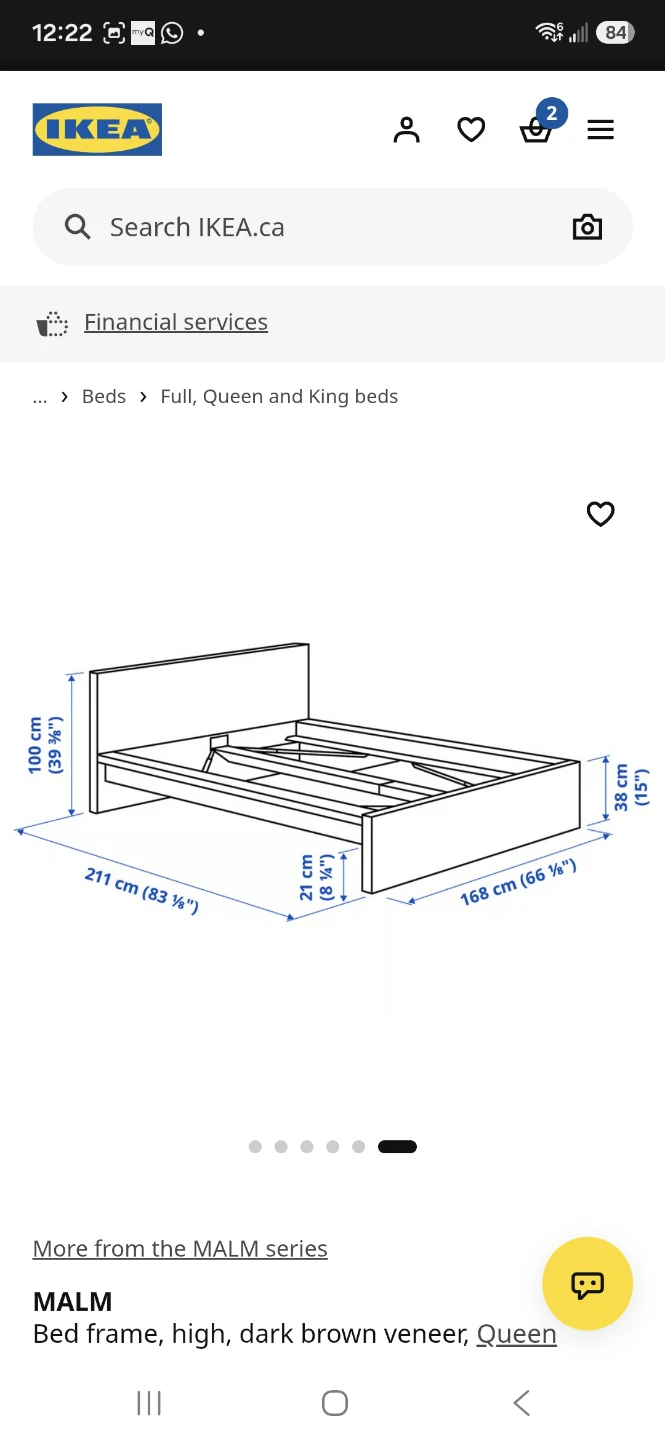 IKEA MALM Queen Bed Frame & Hard Foam Pillow- Used - photo 3