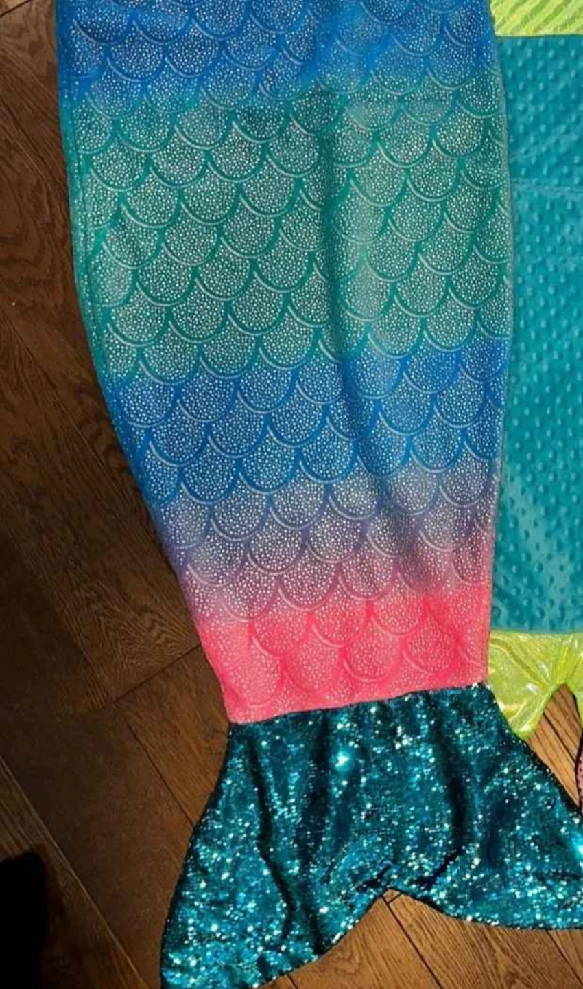 Rainbow Mermaid Tail Blanket