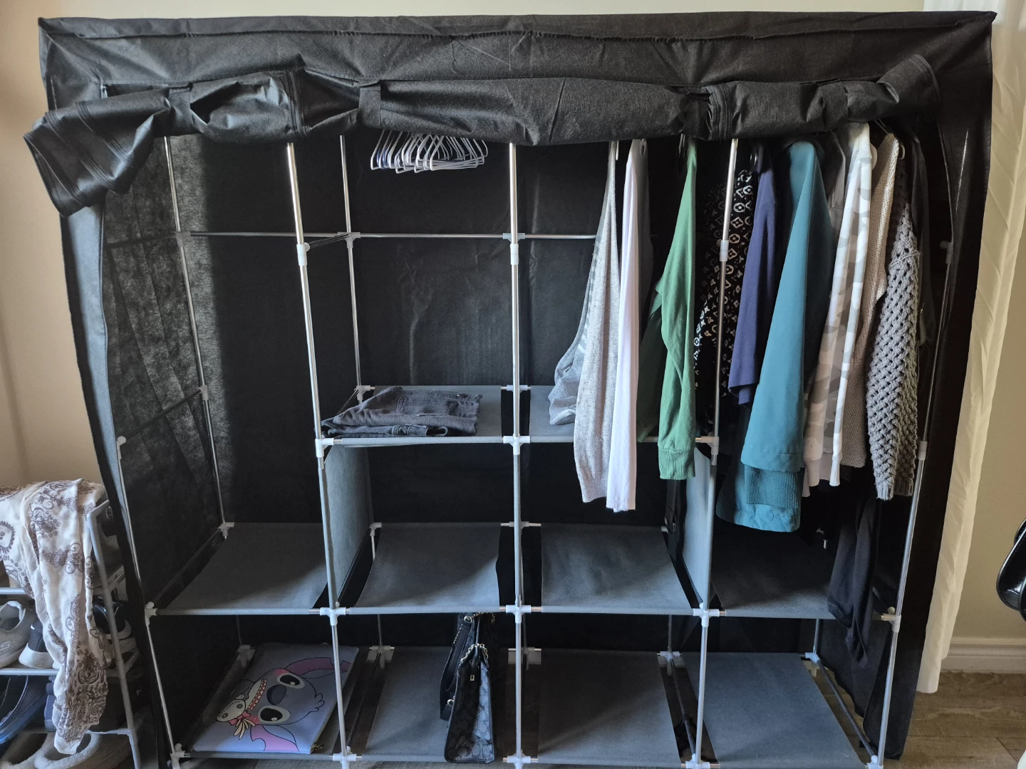 Portable Black Closet Organizer
