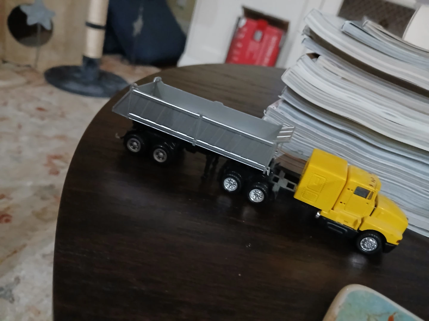 Yellow Toy Semi Truck with Dump Trailer - photo 3