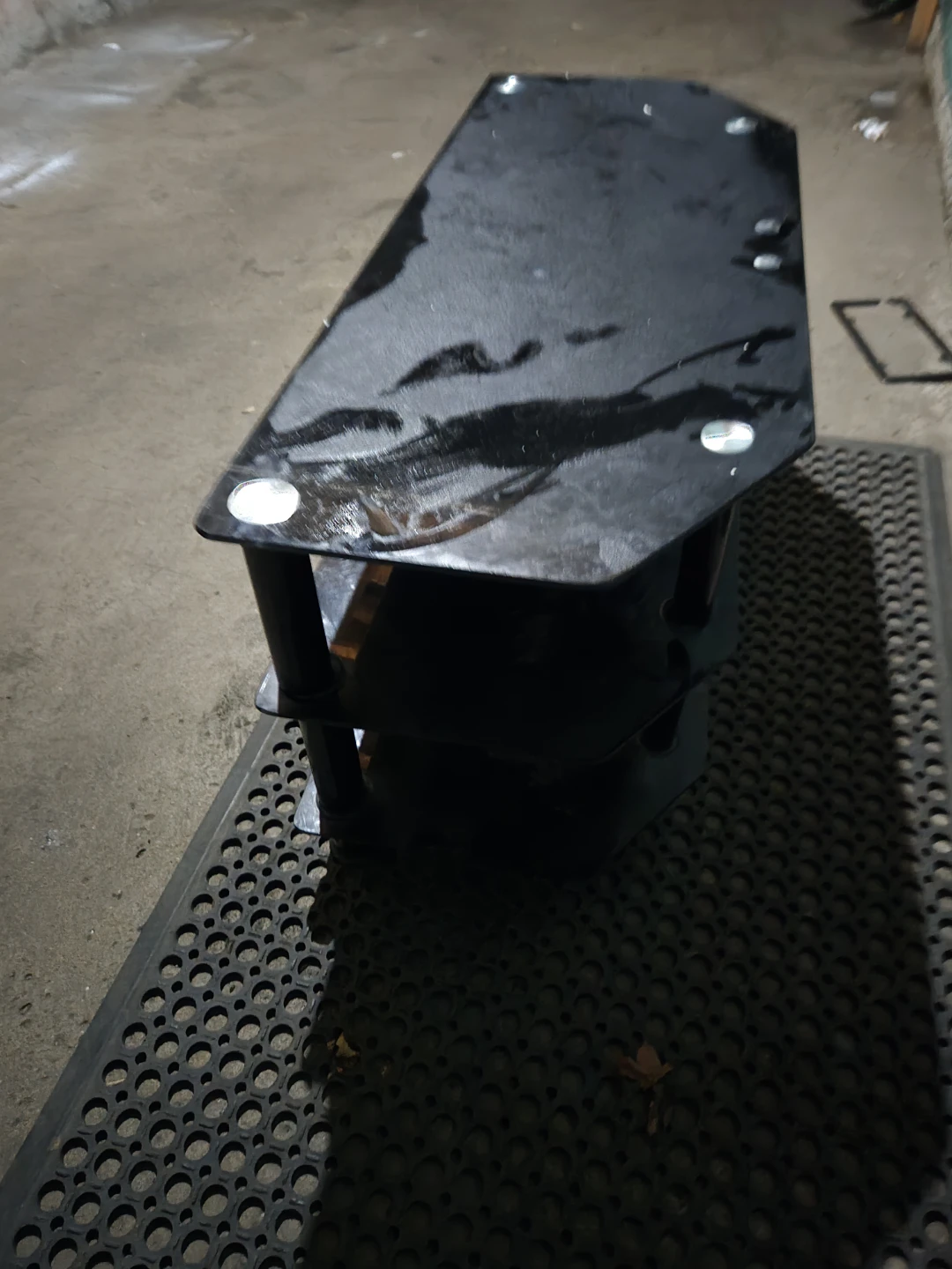 Black Tempered Glass TV Stand - photo 2