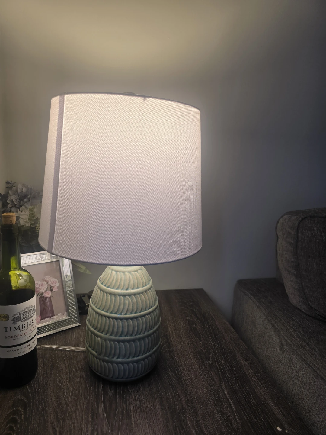 Ceramic Table Lamp with Fabric Shade - photo 3
