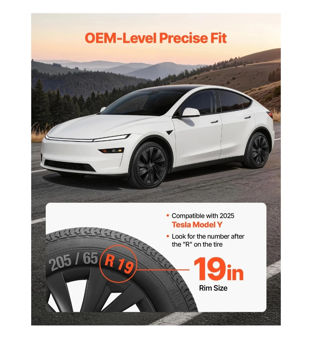 19" Wheel Covers Set of 4 for 2025 Tesla Model Y / NEW - photo 3