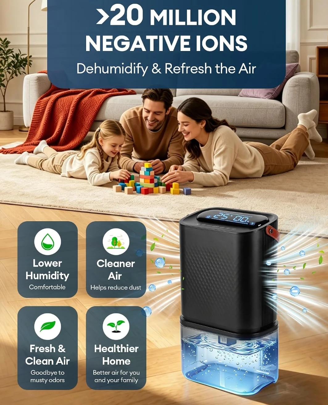Dual-Core Air Dehumidifier with 152oz Tank - photo 3