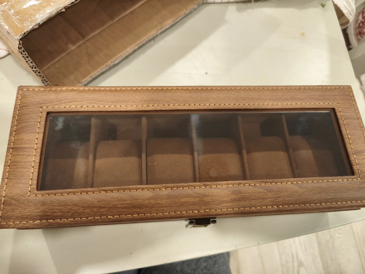 Wooden 6-Slot Watch Display Case - photo 2