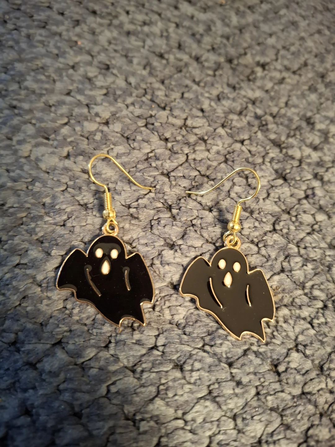 Black Ghost Enamel Earrings