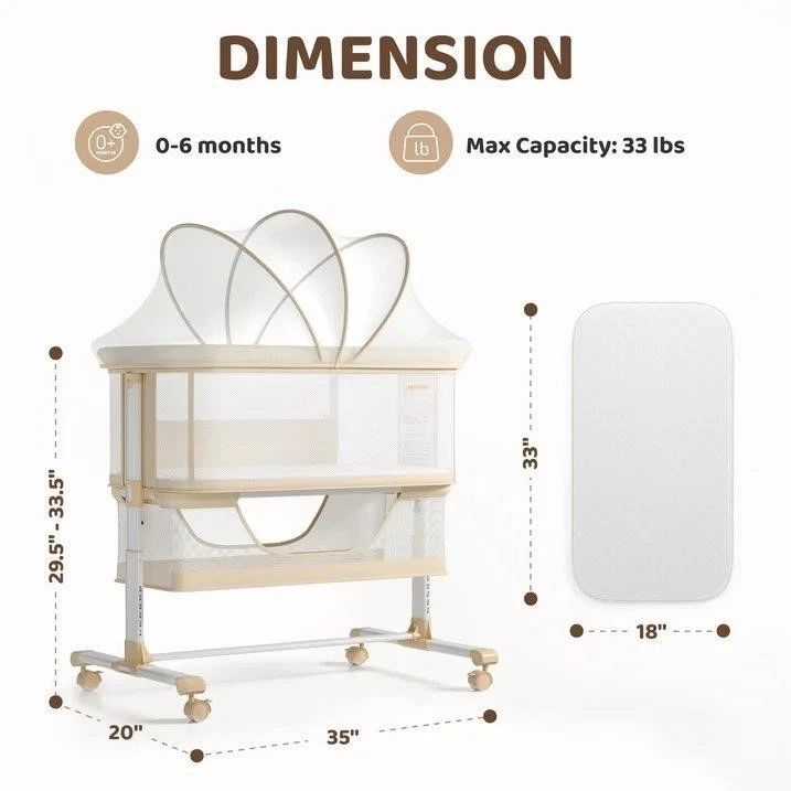 New<> Baby Bedside Bassinet with Mosquito Net - photo 4