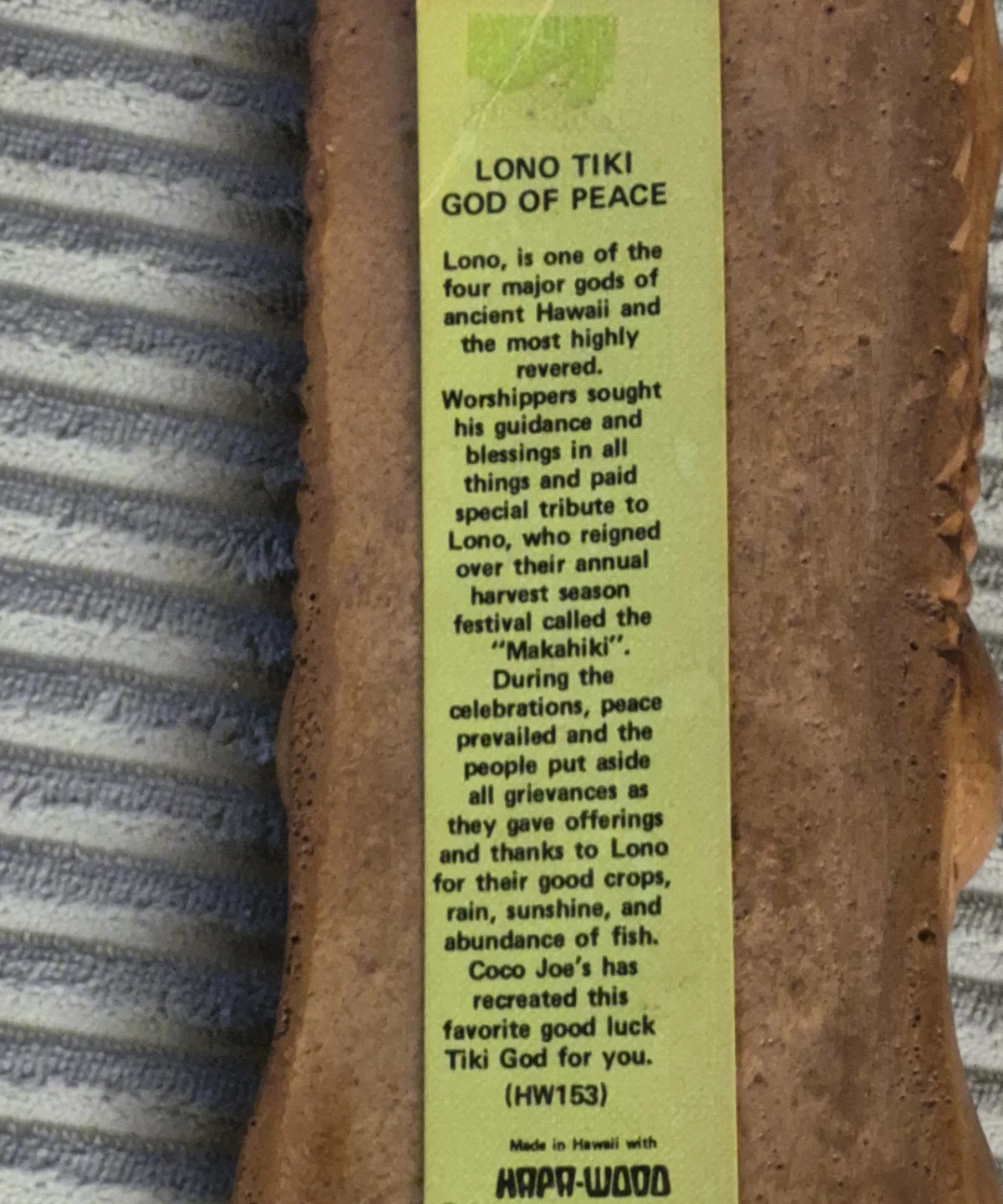 Coco Joe's Lono Tiki God of Peace Statue - photo 2