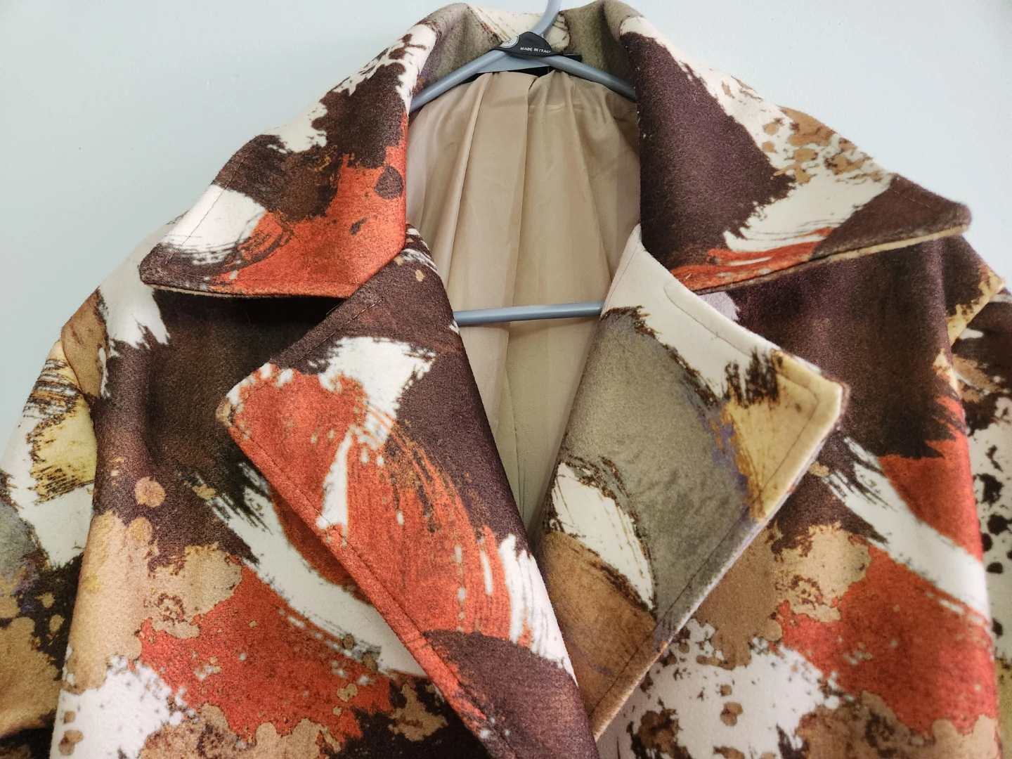 Abstract Print Double-Breasted Coat - photo 2