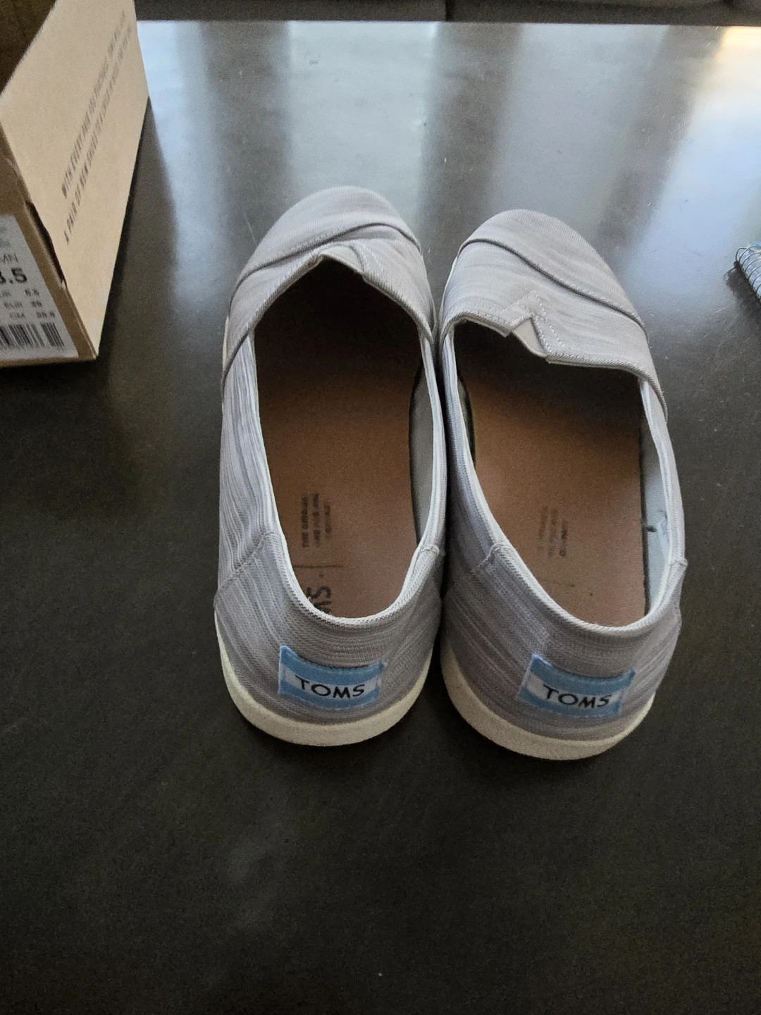 TOMS Avalon Grey Two Tone Stripe Slip-ons - Size 8.5 - photo 3