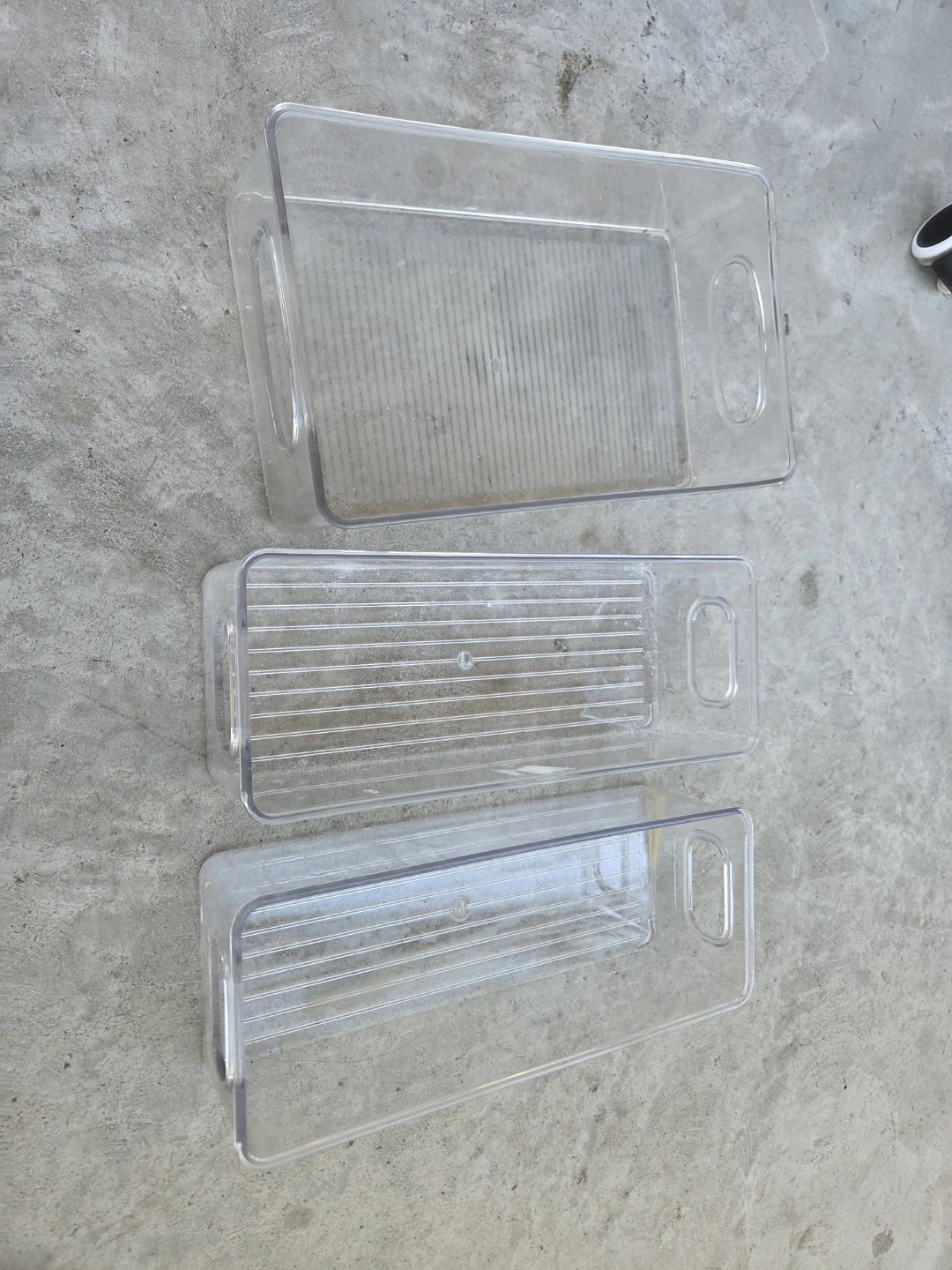 Set of 3 Clear Plastic Storage Bins - photo 3