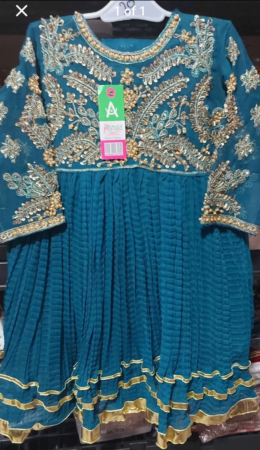 Teal embellished dress