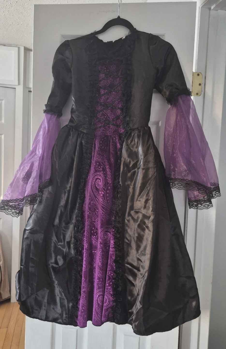 Witch Vampire Costume Dress & Hat Kids M L Halloween Cosplay