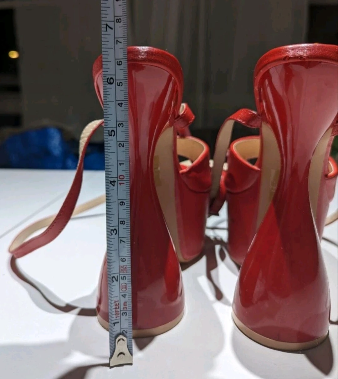 Red Extreme Platform Ankle Strap Heeled Sandals, Size 6,5 (86) - photo 5