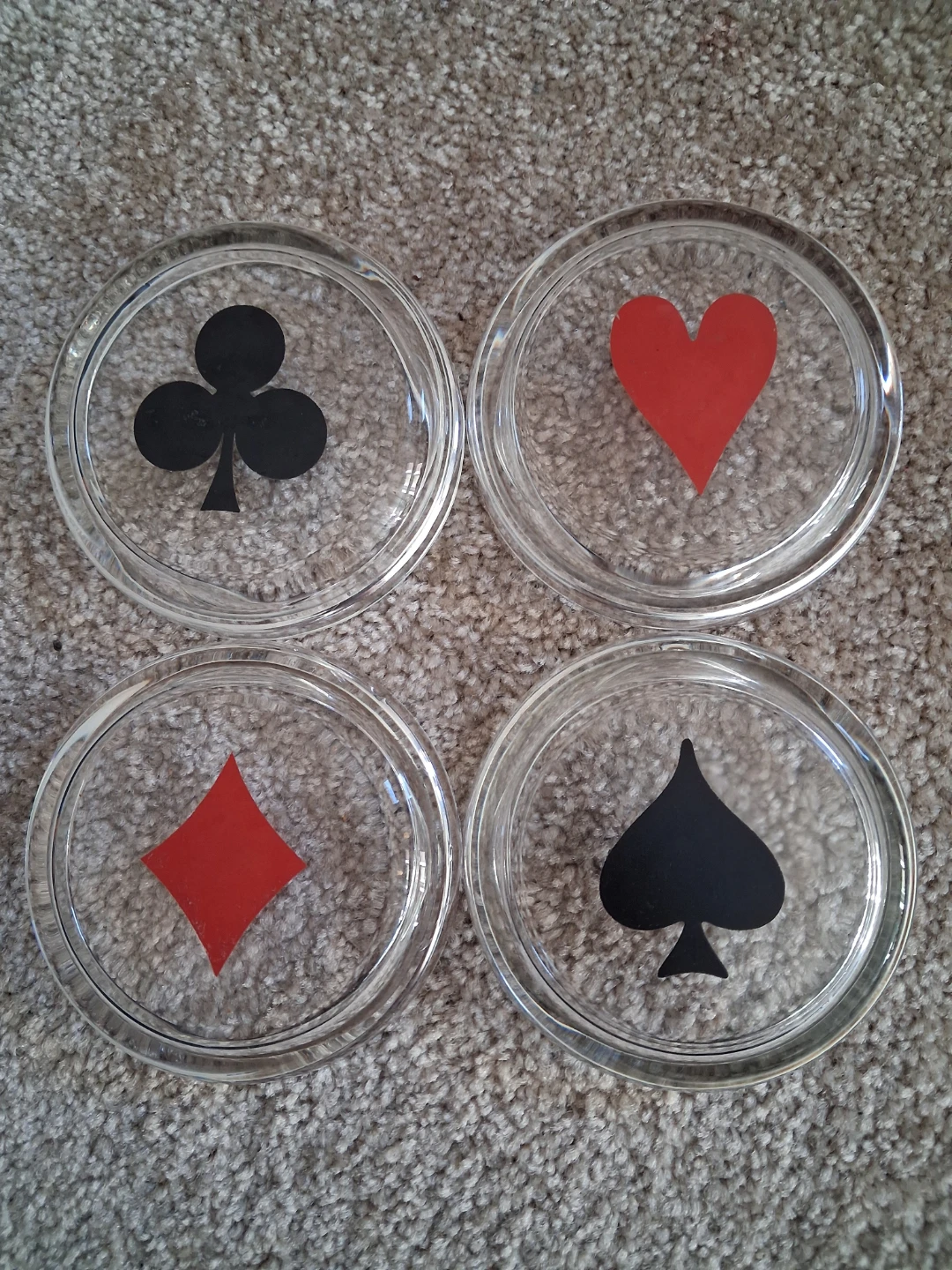 Set of 4 Playing Card Glass Coasters - photo 2