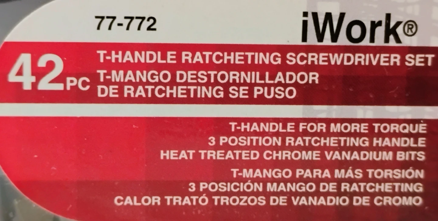 IWORK 42-PIECE T-HANDLE RATCHETING SCREWDRIVER SET - photo 3