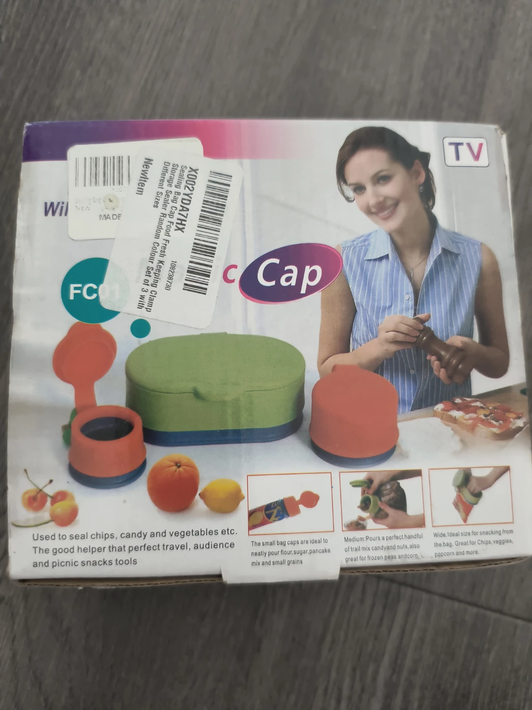 Set of 3 Food Sealing Bag Caps - photo 2