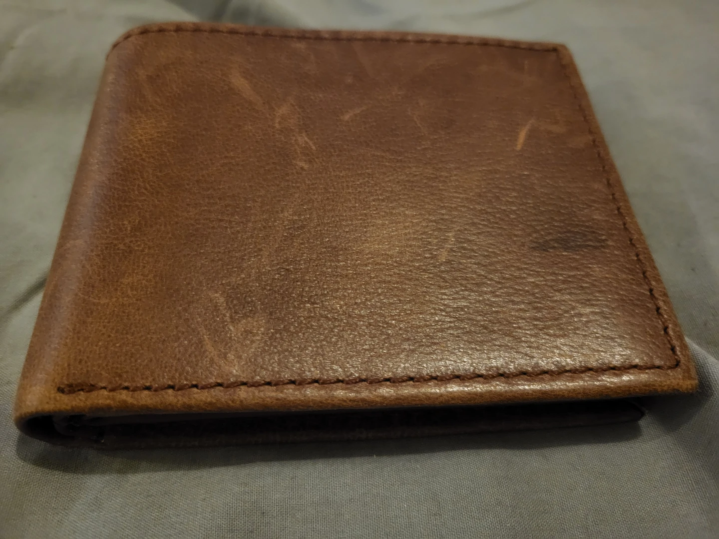Brown Genuine Leather Bi-fold Wallet - photo 3