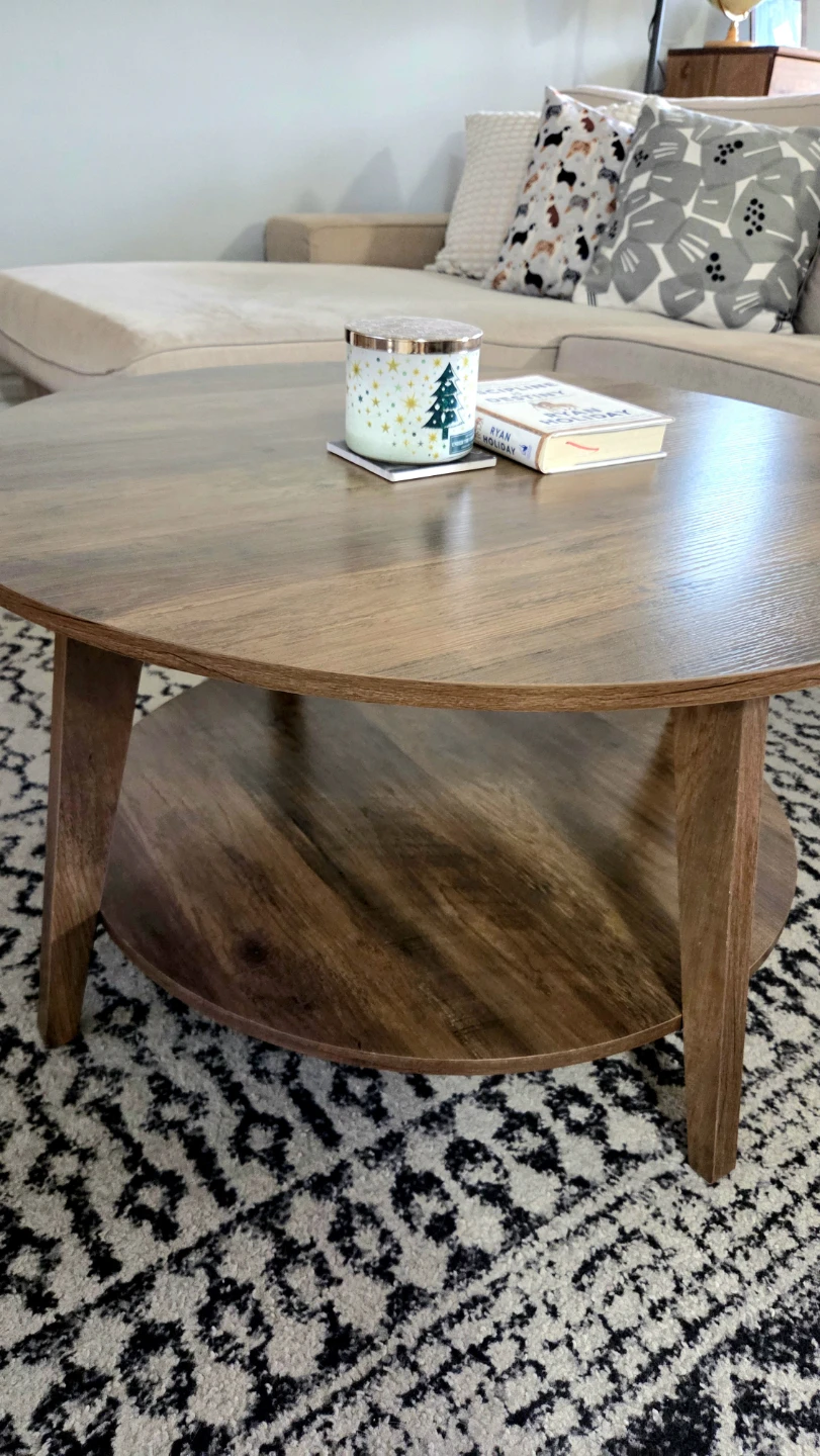 Round 2-Tier Coffee Table – Chestnut Finish *new - photo 2