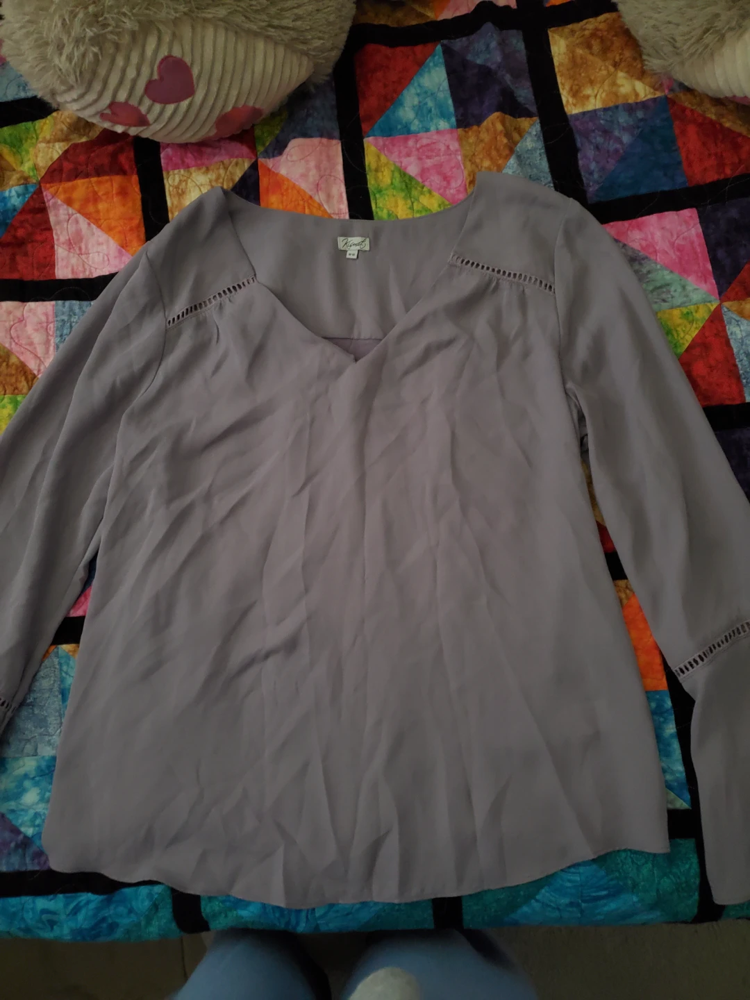 Kismet Grey V-Neck Blouse