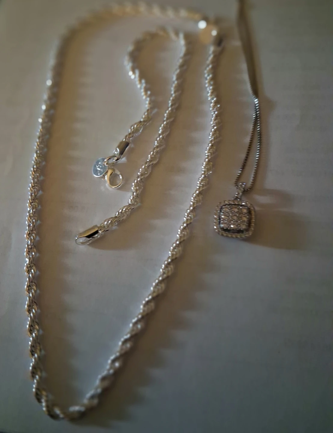 Set of two silver necklaces - photo 2