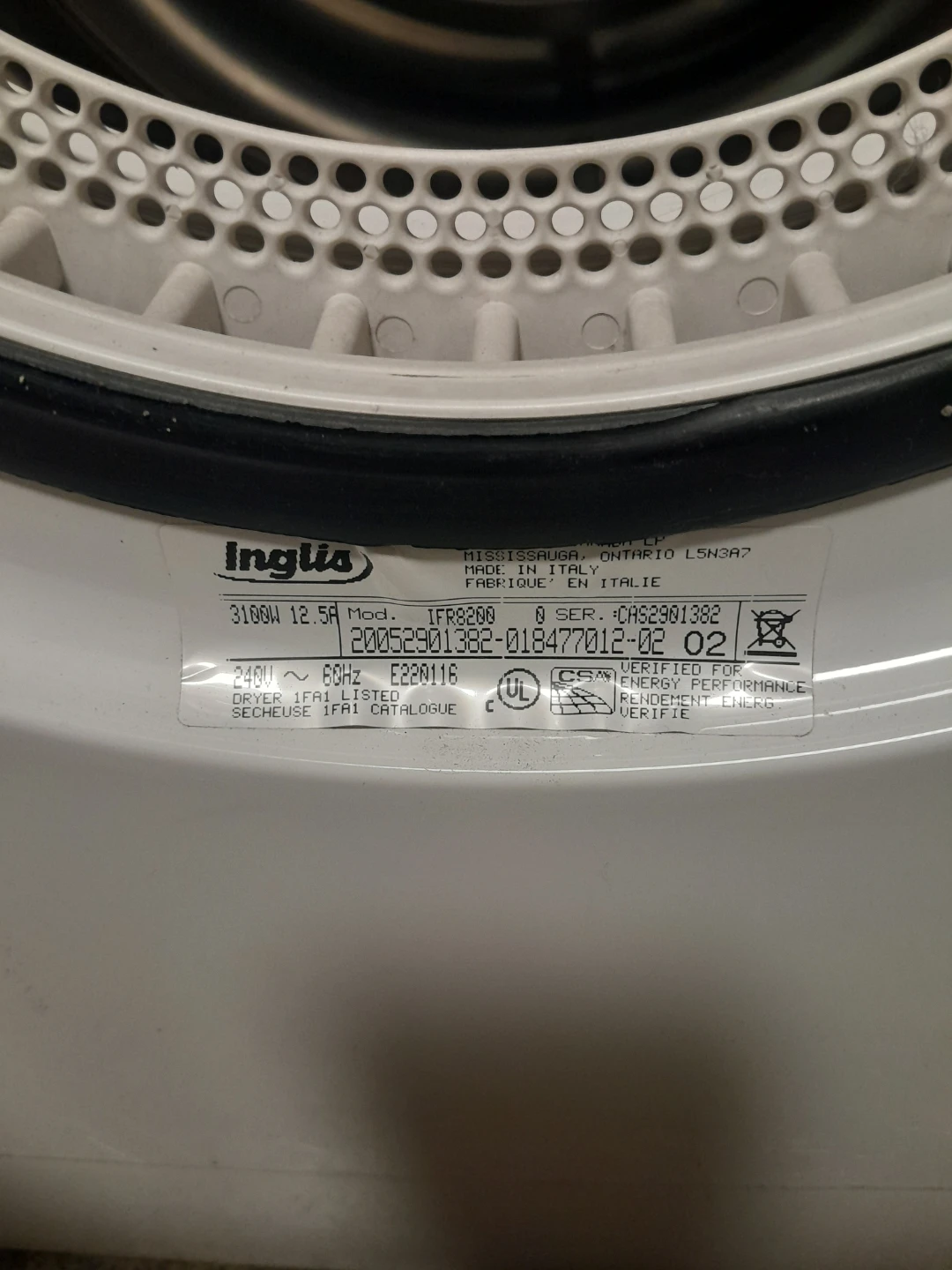 Inglis IFR8200 Heavy Duty Electric Dryer - photo 5