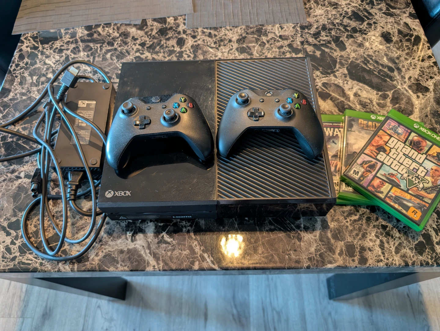Xbox One Console with 2 Controllers and 3 Games
